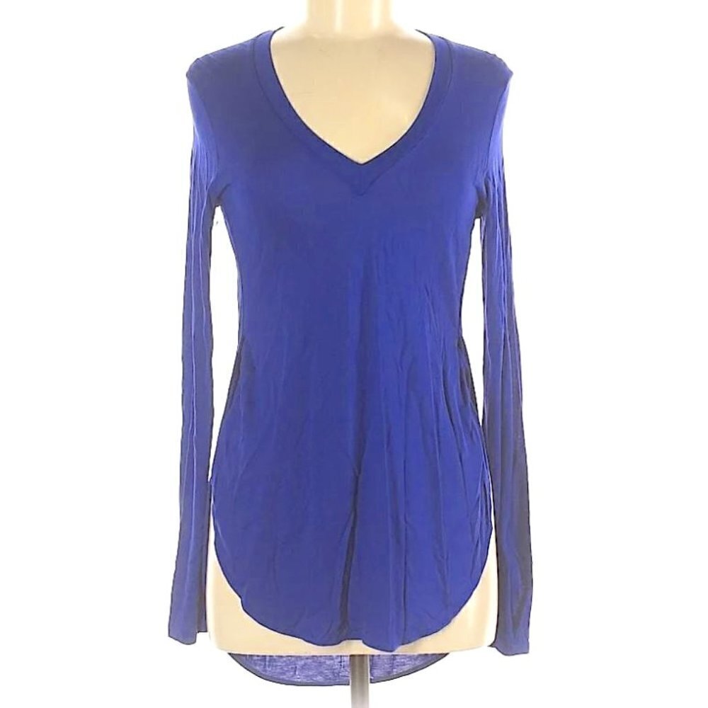 NEW Aritzia Wilfred Memento Long Sleeve Indigo Top